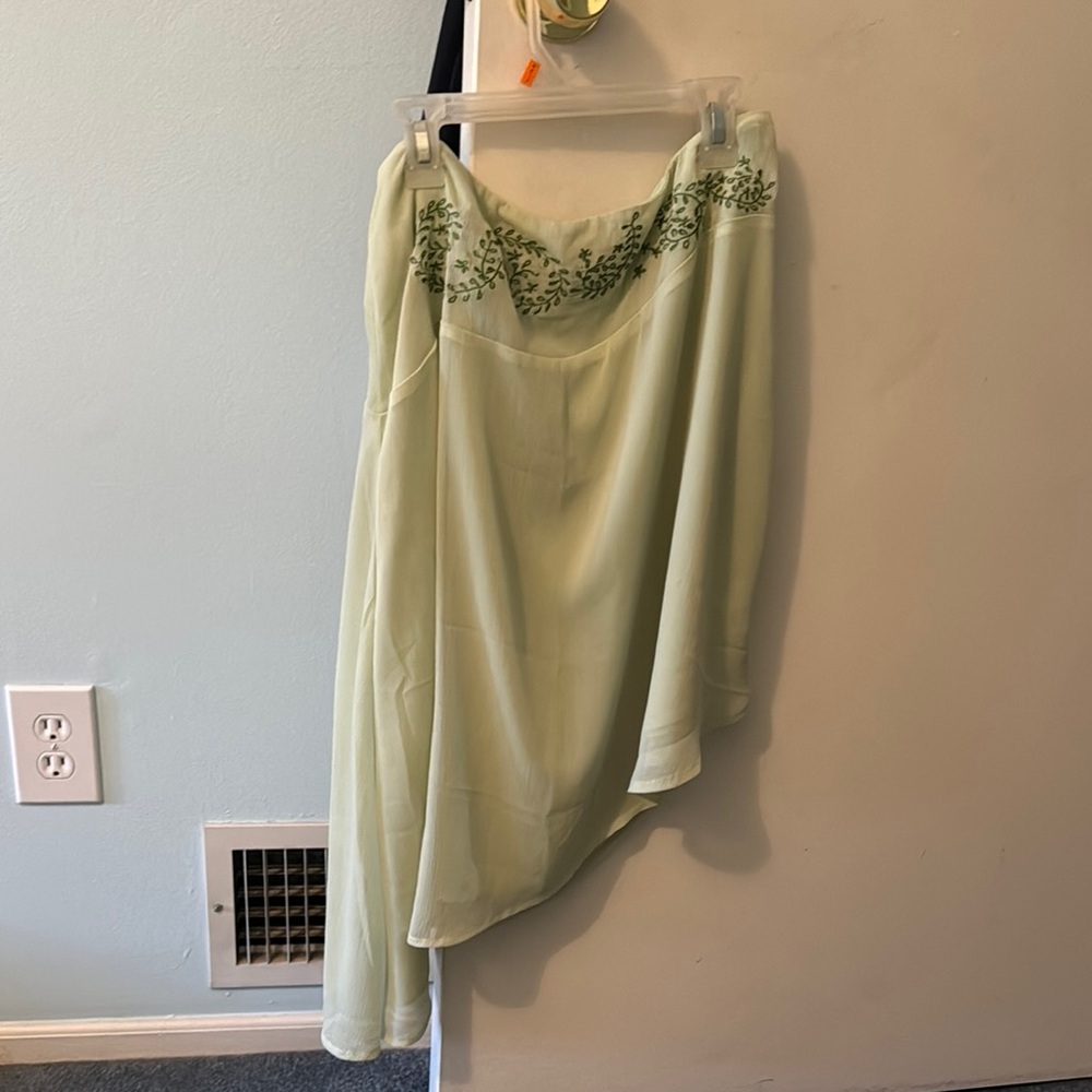 Princess Polly Mint Green Strapless Dress with Floral Detail